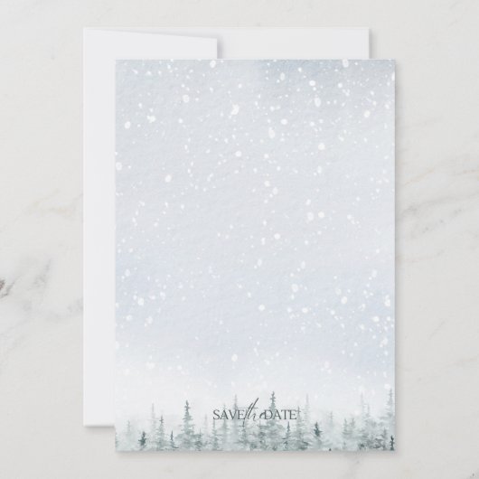 Modern Winter Forest Wedding 招待状 (裏面)
