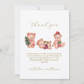 Modern Winter It's Cold Outside Bear Baby Shower サンキューカード (正面)