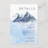 Modern Winter Mountain Pattern Wedding エンクロージャーカード (正面)