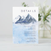 Modern Winter Mountain Pattern Wedding エンクロージャーカード (スタンド正面)