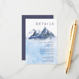 Modern Winter Mountain Pattern Wedding エンクロージャーカード