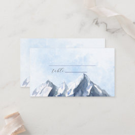 Modern Winter Mountain Pattern Wedding プレイスカード