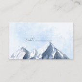 Modern Winter Mountain Pattern Wedding プレイスカード (正面)