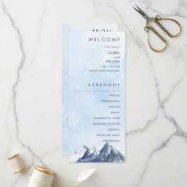 Modern Winter Mountain Pattern Wedding プログラム