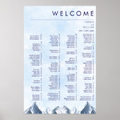 Modern Winter Mountain Pattern Wedding ポスター (正面)