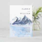 Modern Winter Mountain Pattern Wedding 招待状 (スタンド正面)