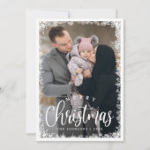 Modern Winter Photo Elegant Christmas Holiday Card シーズンカード (正面)
