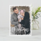 Modern Winter Photo Elegant Christmas Holiday Card シーズンカード (スタンド正面)