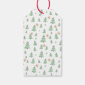 Modern Winter Pine Tree Star ギフトタグ (裏面)