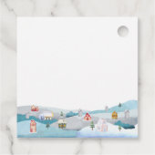 Modern Winter Snow It Takes A Village Baby Shower  フェイバータグ (裏面)