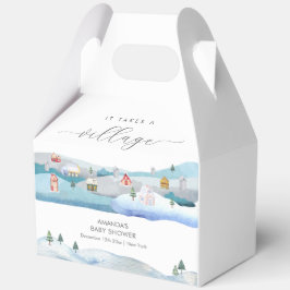 Modern Winter Snow It Takes A Village Baby Shower  フェイバーボックス