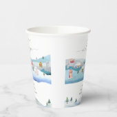 Modern Winter Snow It Takes A Village Baby Shower  紙コップ (左)