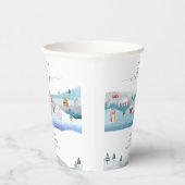 Modern Winter Snow It Takes A Village Baby Shower  紙コップ (右)
