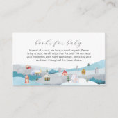 Modern Winter Snow Village Books For Baby Shower エンクロージャーカード (正面)