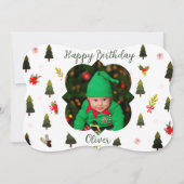 Modern Winter Theme Custom Photo Birthday Card (正面)