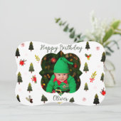 Modern Winter Theme Custom Photo Birthday Card (スタンド正面)