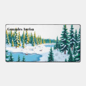 Modern Winter Yellowstone Scenic デスクマット (正面)