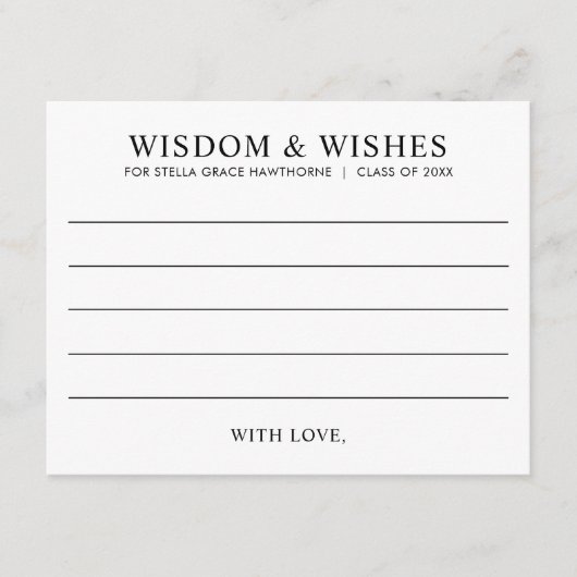 Modern Wisdom Advice for Graduate エンクロージャーカード (正面)