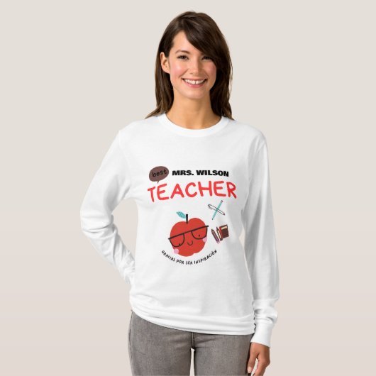 Modern With personalized name for teacher Tシャツ (正面フル)