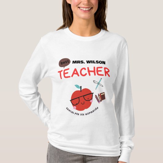 Modern With personalized name for teacher Tシャツ (正面)
