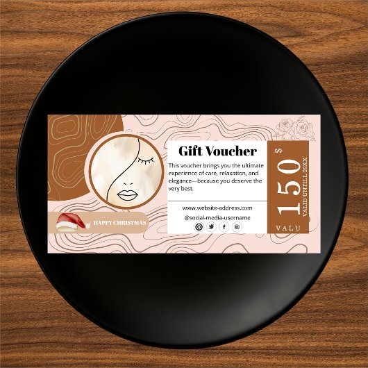 Modern Woman Beauty Face Logo Gift Voucher