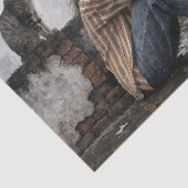 Modern Woman in Beret with Cat Decoupage 薄葉紙 (詳細)