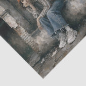 Modern Woman with Cat Urban Decoupage 薄葉紙 (詳細)