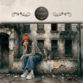 Modern Woman with Cat Urban Decoupage 薄葉紙