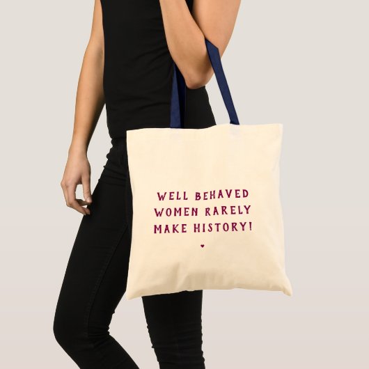 Modern Women Quote Minimal Typography Women's Day トートバッグ (正面(商品))