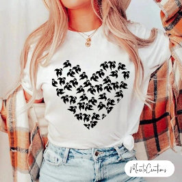 Modern Women's Halloween Doodle T-Shirt Tシャツ