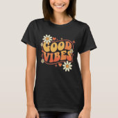 Modern Womens Tshirts Daisy Black Tシャツ (正面)