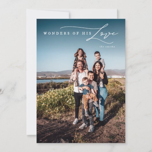 Modern Wonders of His Love Religious Christmas シーズンカード (正面)