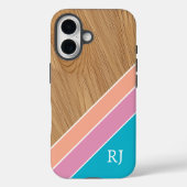 Modern Wood Personalized Initial iPhone  Case-Mate iPhoneケース (裏面)