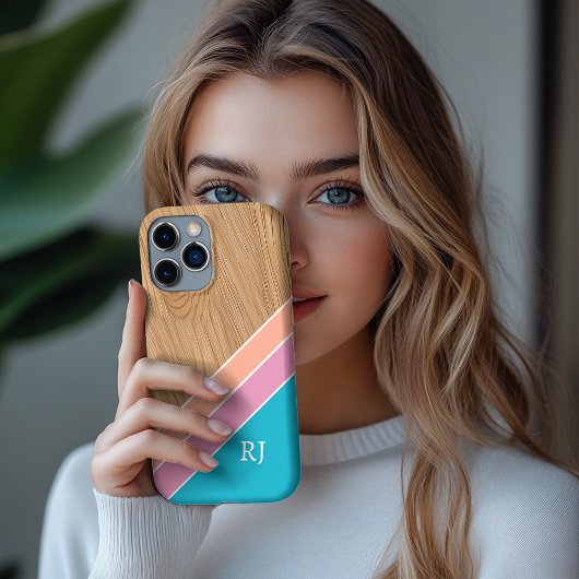 Modern Wood Personalized Initial iPhone  Case-Mate iPhoneケース