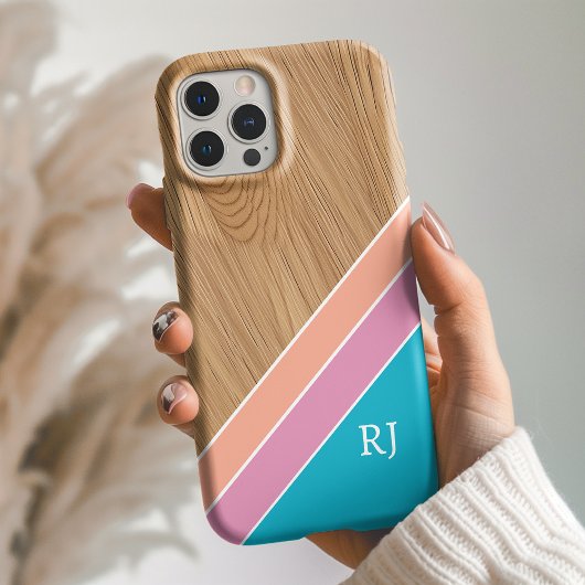Modern Wood Personalized Initial iPhone  Case-Mate iPhoneケース