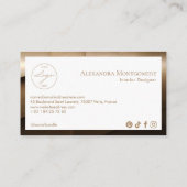 Modern Wood Professional Interior Designer Photo 名刺 (裏面)