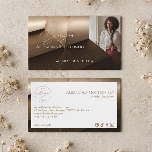 Modern Wood Professional Interior Designer Photo 名刺