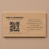 Modern Wood QR Code Minimalist Professional 名刺
