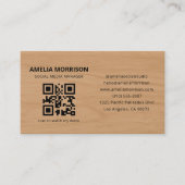 Modern Wood QR Code Minimalist Professional 名刺 (正面)