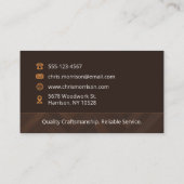 Modern Wooden General Contractor Construction 名刺 (裏面)