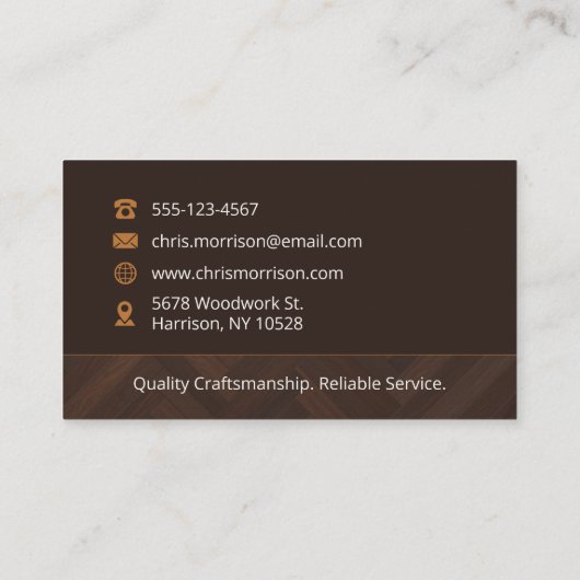 Modern Wooden General Contractor Construction  名刺 (裏面)