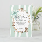 Modern Woodland Animals Baby Shower 招待状 (スタンド正面)