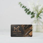Modern Woodworking ブランディングテンプレート | 大工 名刺 (スタンド正面)