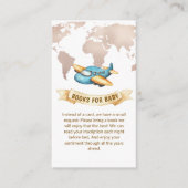 Modern World Map Airplane Books For Baby Shower  エンクロージャーカード (正面)