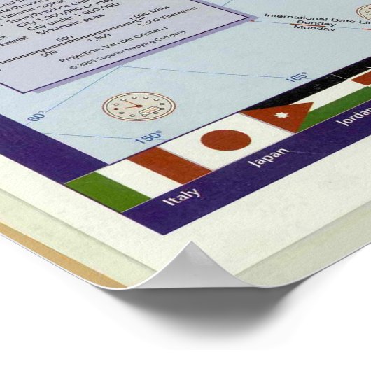 Modern World Map Poster ポスター (角)