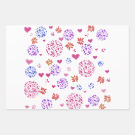 Modern Wrapping Paper Flat Sheet Set of 3 ラッピングペーパーシート