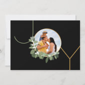 Modern Wreath Christmas Joy Family Photo Chic シーズンカード (正面)