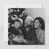 Modern Wreath Green and Gold Happy Holidays Photo シーズンカード (裏面)