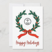 Modern Wreath Your Logo Happy Holidays (正面)