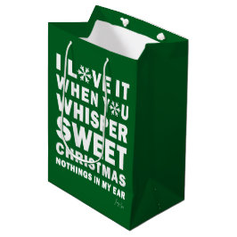 Modern Xmas Dark Green-White Gift Bag | Sweet Xmas ミディアムペーパーバッグ